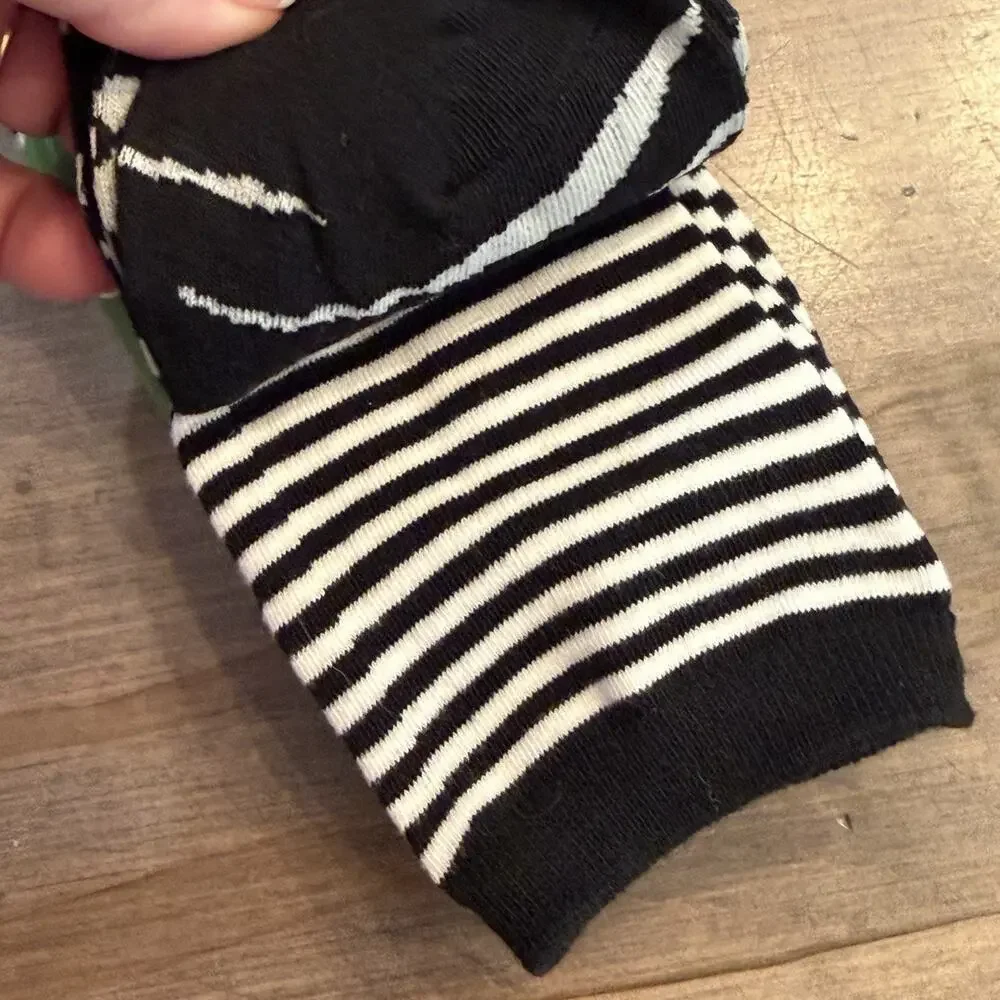 Kate Spade Womens 3-pack Crew Socks 3pk Black Animal Floral Print 4-10 M NWT